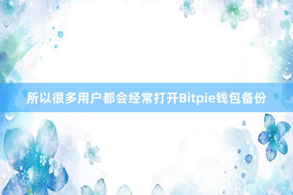 所以很多用户都会经常打开Bitpie钱包备份