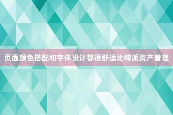 页面颜色搭配和字体设计都很舒适比特派资产管理