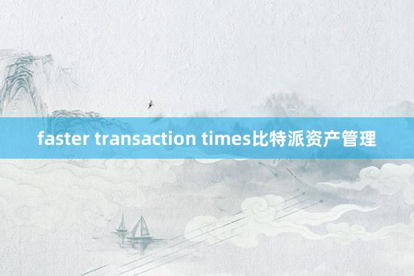 faster transaction times比特派资产管理