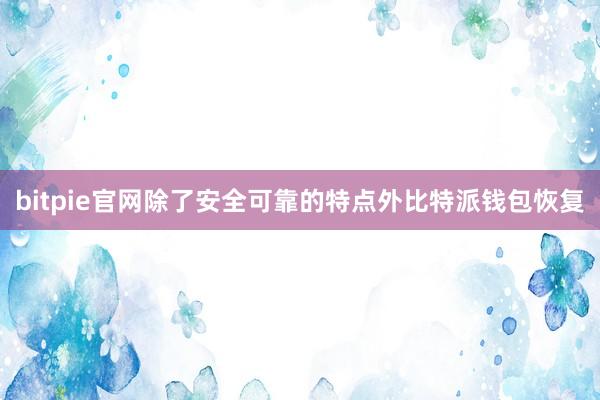 bitpie官网除了安全可靠的特点外比特派钱包恢复