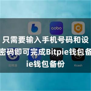 只需要输入手机号码和设置密码即可完成Bitpie钱包备份